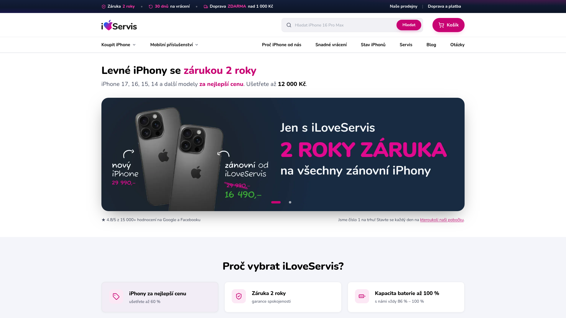 koupitiphone.cz homepage preview